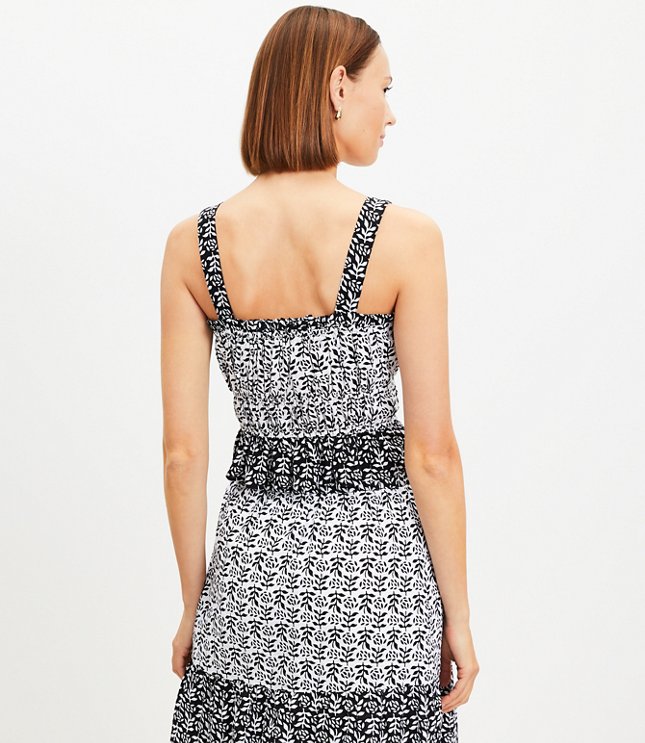 Floral Plaid Peplum Cami