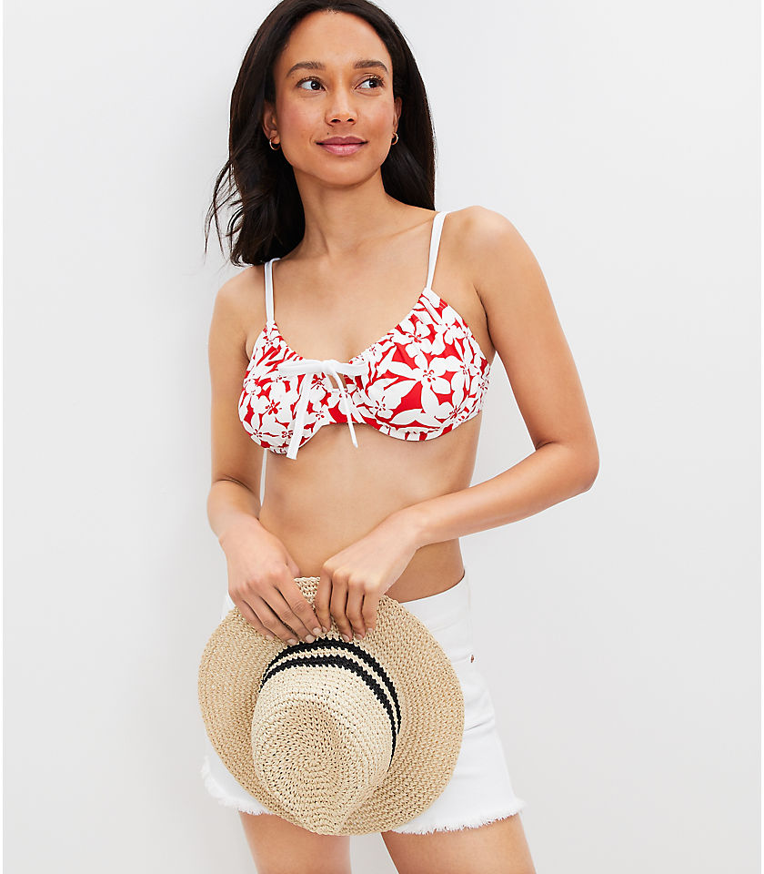 LOFT Beach Plumeria Front Tie Underwire Bikini Top