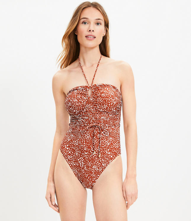 LOFT Beach Twist Bandeau One Piece Swimsuit