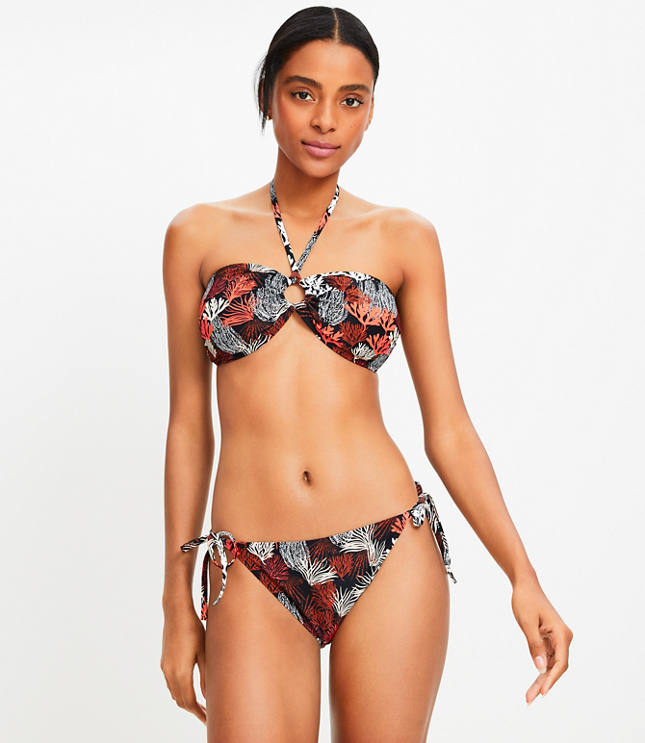 LOFT Beach Side Tie Shirred Bikini Bottom