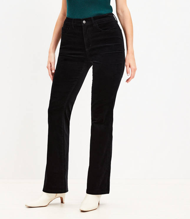 Curvy Five Pocket Slim Flare Pants in Velvet