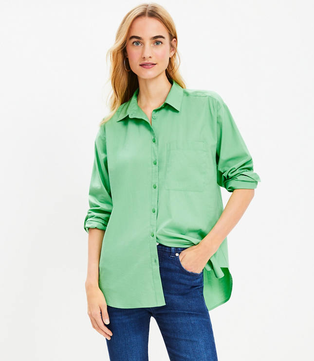 Cotton Blend Oversized Shirt