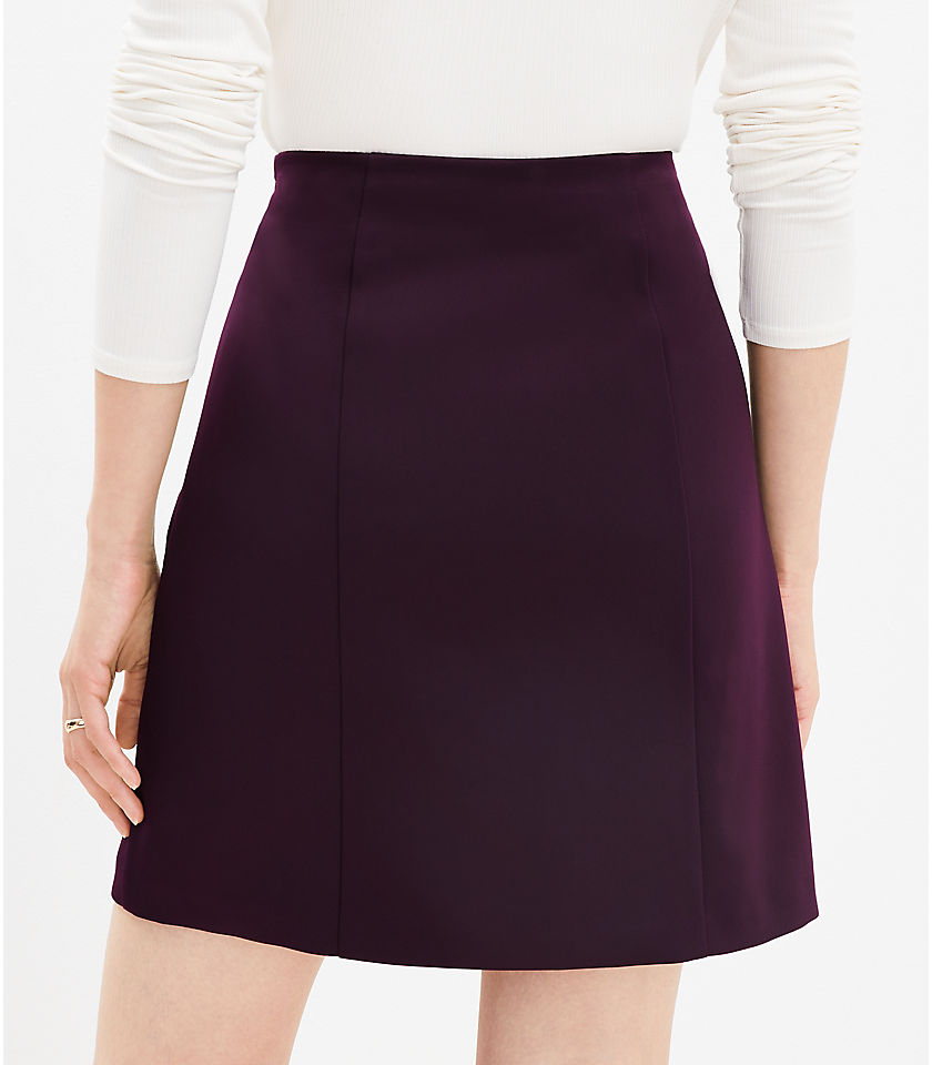 Seamed Satin Skirt