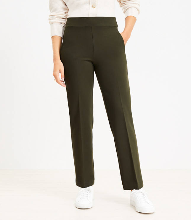 Petite Straight Cropped Cuff Pant in Houndstooth - Light Charcoal Heather