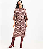 Foulard Puff Sleeve Midi Dress carousel Product Image 1