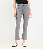 Patch Pocket High Rise Kick Crop Jeans in Grey carousel Product Image 1