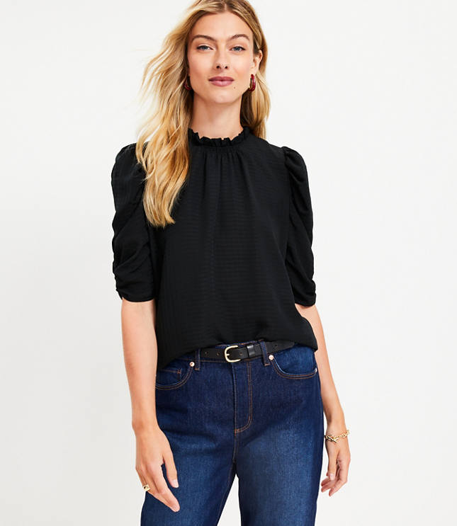 Bobble Flounce Sleeve Top