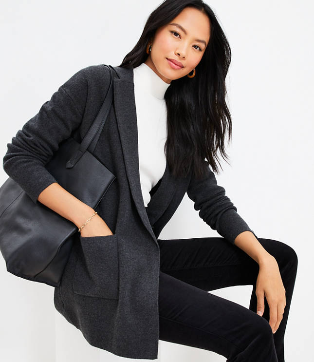 Relaxed Pocket Sweater Blazer