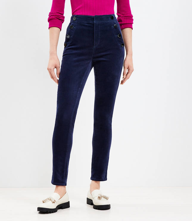 Curvy Mariner Skinny Pants in Velvet