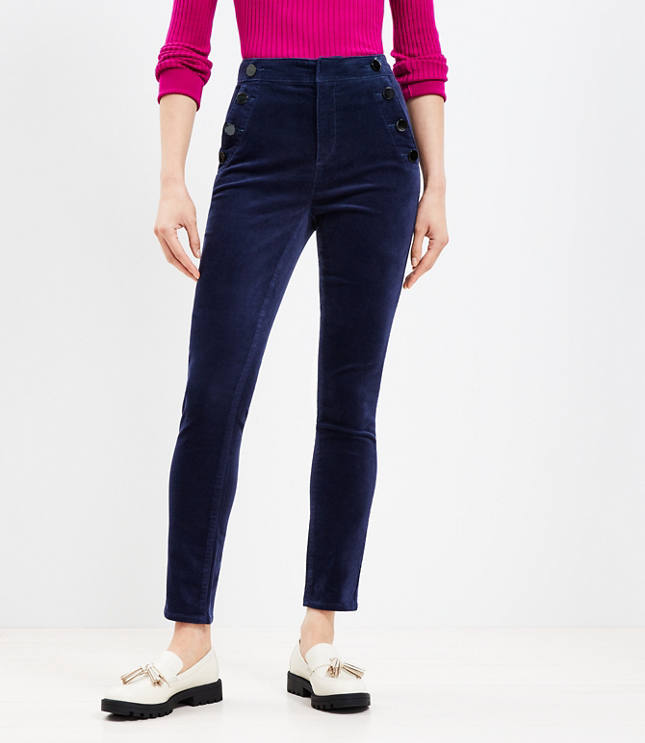 Skinny Fit Velvet Pants