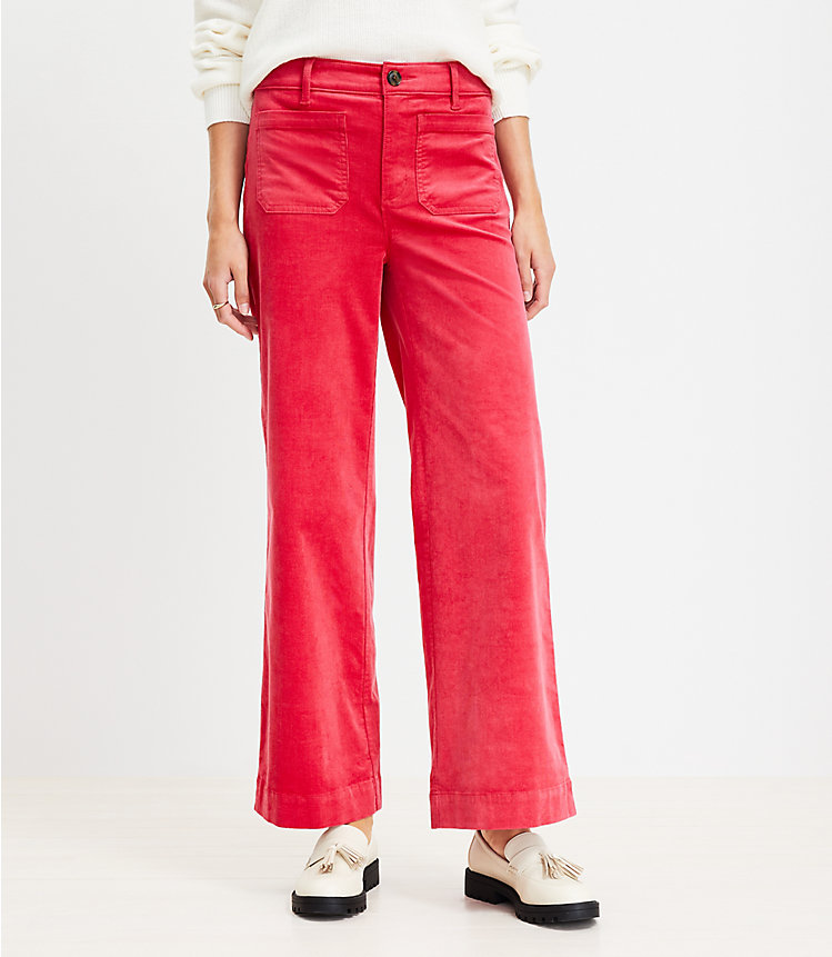 Curvy Palmer Wide Leg Pants in Corduroy image number null