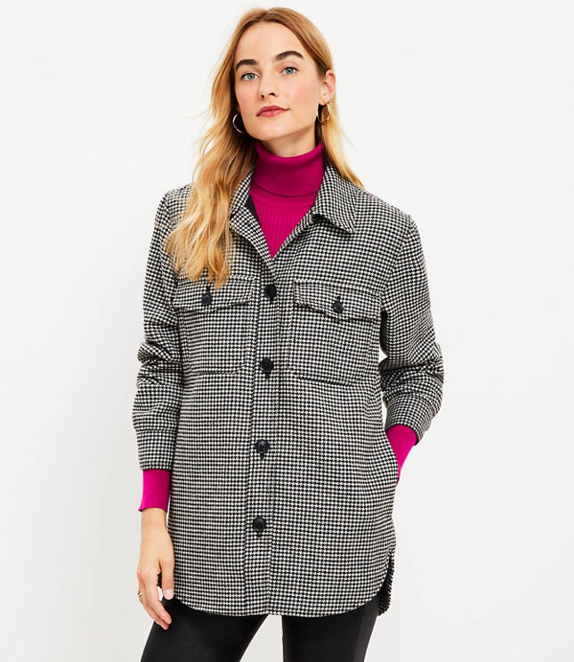 Houndstooth Shirt Jacket