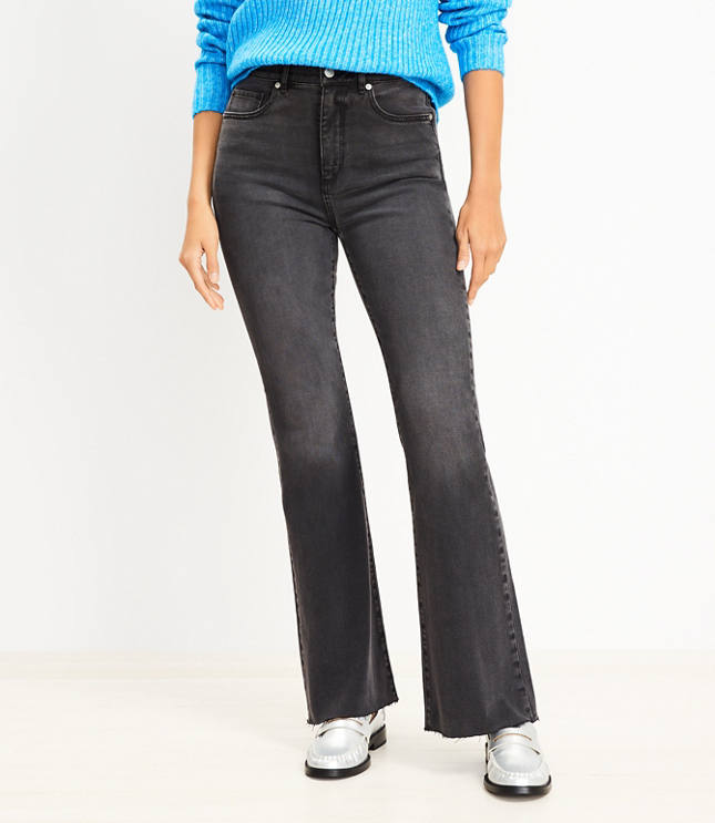 Fresh Cut High Rise Slim Flare Jeans in Washed Black