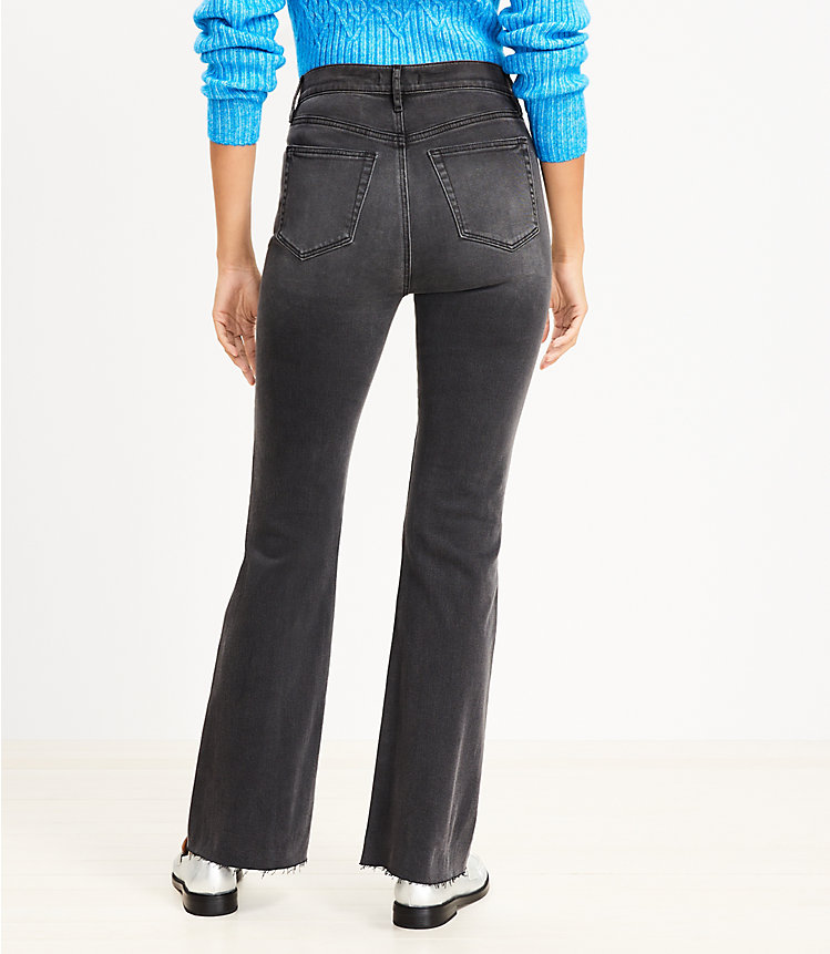 Petite Fresh Cut High Rise Slim Flare Jeans in Washed Black image number 2