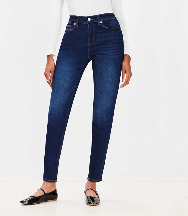 Curvy Mid Rise Skinny Jeans Vintage Dark Wash