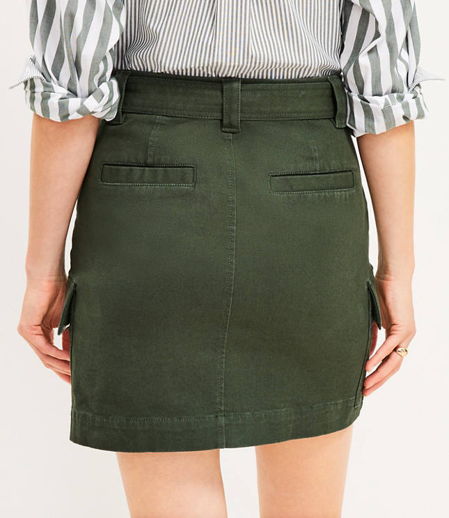 Petite Twill Cargo Pocket Skirt