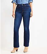 Petite Curvy Fresh Cut High Rise Slim Flare Jeans in Dark Wash carousel Product Image 1
