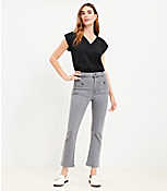 Petite Patch Pocket High Rise Kick Crop Jeans in Grey carousel Product Image 2