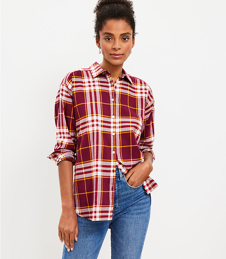 Plaid Flannel Oversized Everyday Shirt image number 0