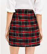 Plaid Textured Tweed Shift Skirt carousel Product Image 4