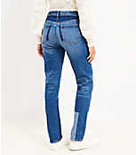 Petite Patchwork Girlfriend Jeans in Classic Mid Wash carousel Product Image 3