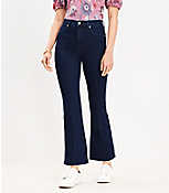 Petite Pintucked High Rise Kick Crop Jeans in Classic Rinse Wash carousel Product Image 1