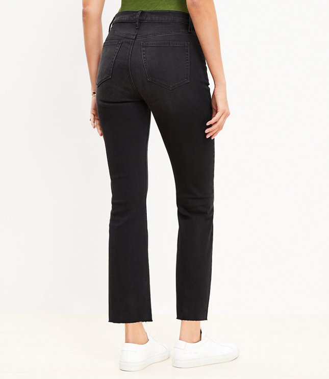 Tall Pintucked Fresh Cut High Rise Kick Crop Jeans in Washed Black