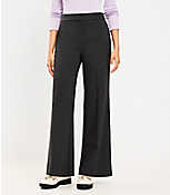 Curvy Petite Wide Leg Trousers in Heathered Doubleface carousel Product Image 1