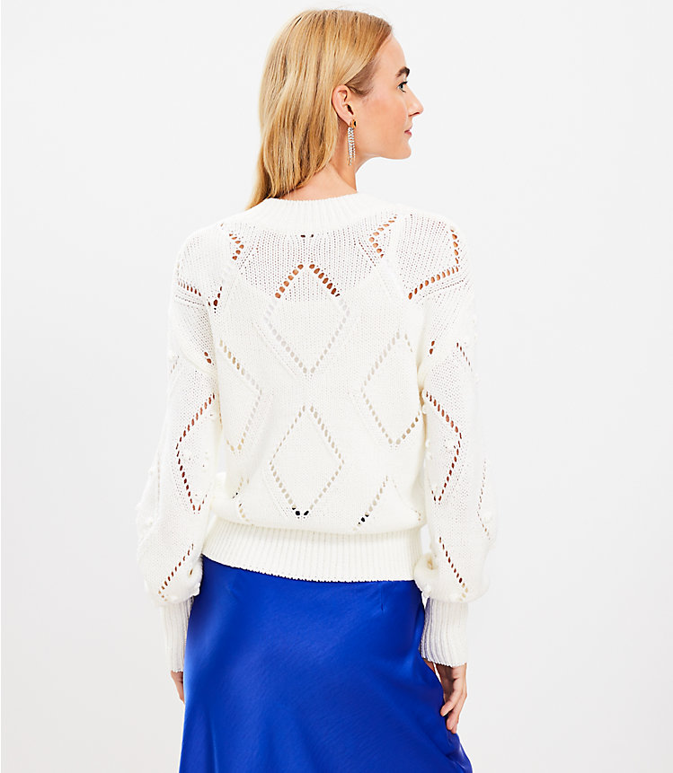 Geo Pointelle Bobble Sweater image number 2