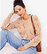 Marled Geo Pointelle Bobble Sweater carousel Product Image 2