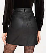 Coated Denim Skirt in Black carousel Product Image 3