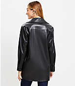 Petite Faux Leather Shirt Jacket carousel Product Image 3