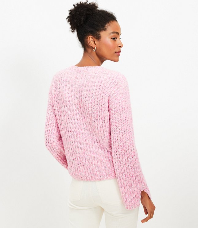 Textured Wide Sleeve Boatneck Sweater