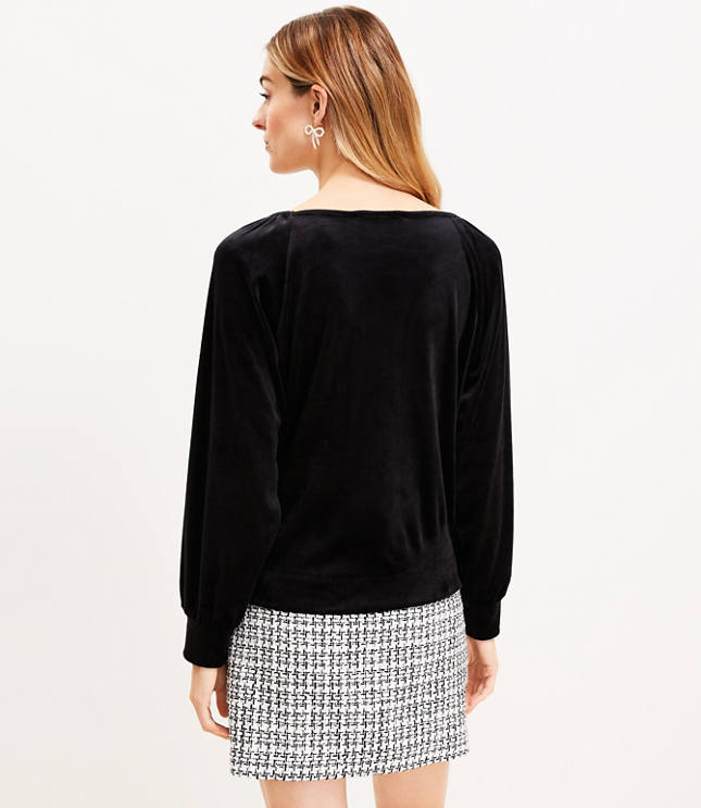 Loft velvet sweatshirt on sale