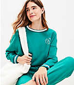 Lou & Grey Apres Ski Club Striped Trim Fluffy Fleece Sweatshirt carousel Product Image 2