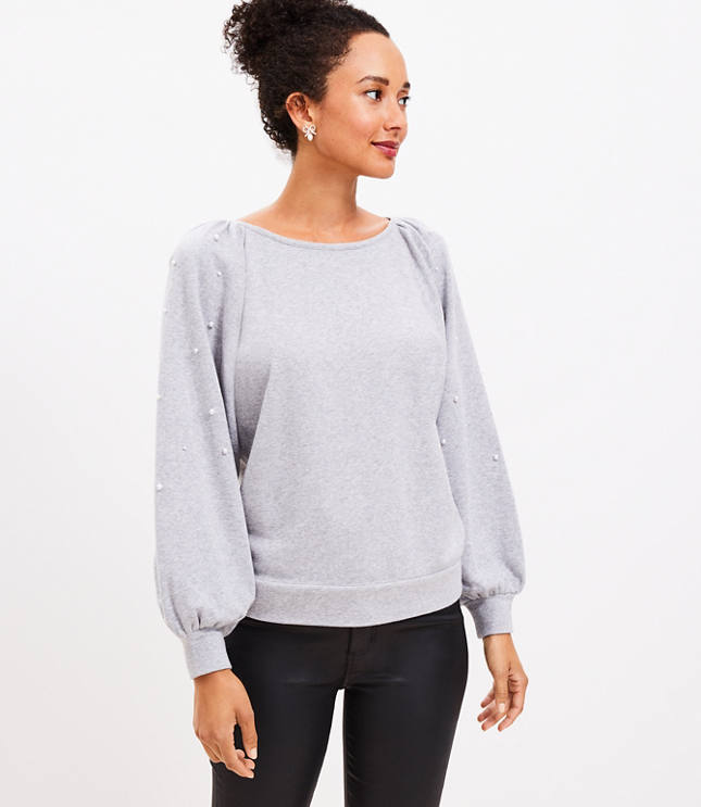 LOFT Lou & Grey Contrast Side Zip Wafflestitch Turtleneck Sweater