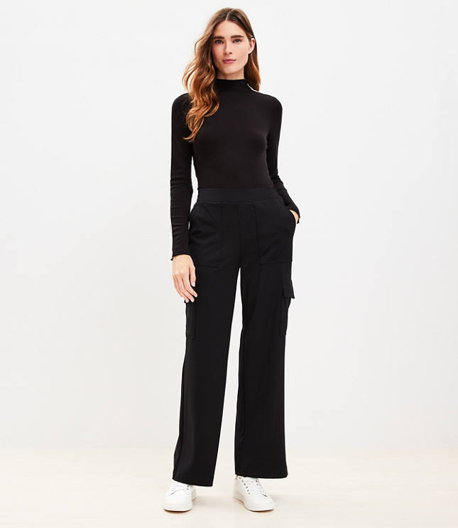 Lou & Grey Heavyweight Luvstretch Wide Leg Cargo Pants carousel Product Image 2
