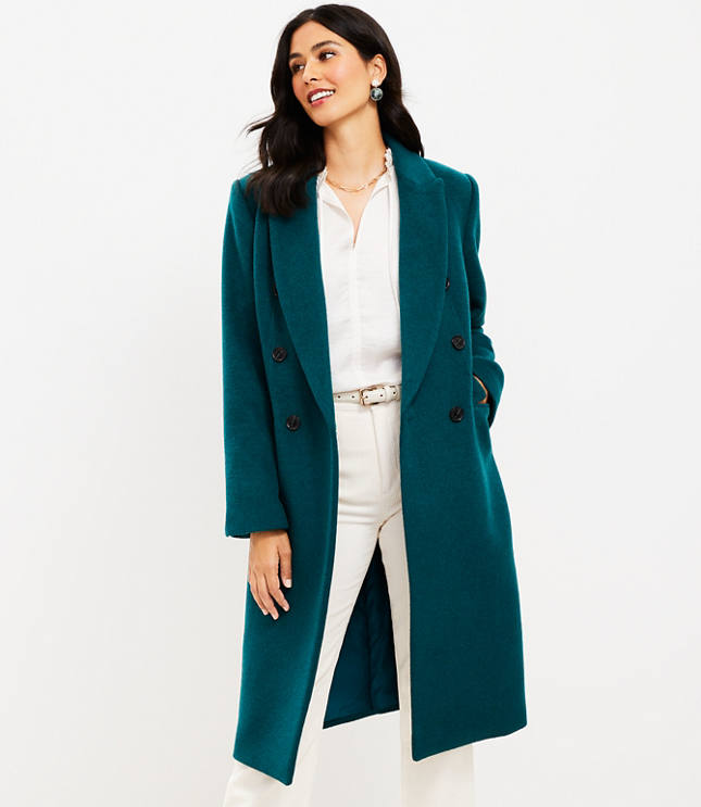 Emerald Green Wool Coat Long Wool Coat Double-breasted Wool Coat