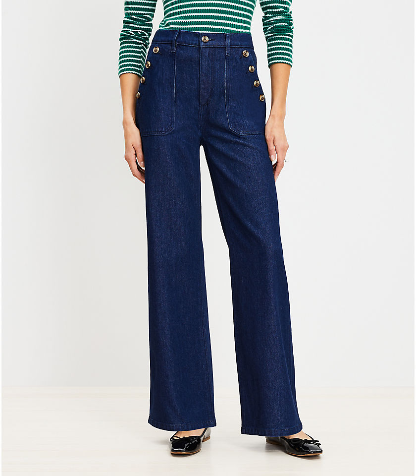 Mariner High Rise Wide Leg Jeans in Rinse Wash