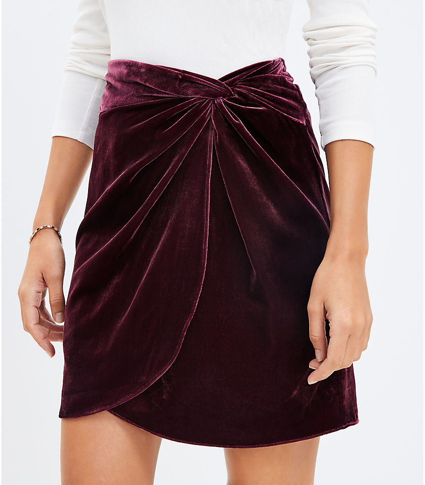 Velvet Twist Shift Skirt