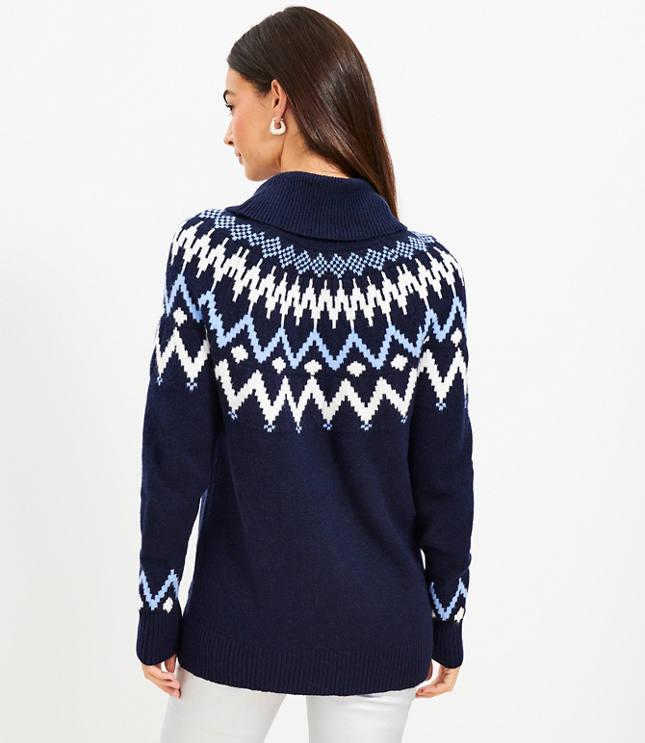 Fair Isle Turtleneck Tunic Sweater