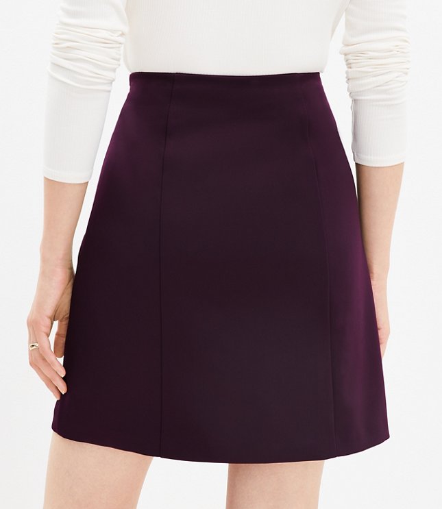 Petite Seamed Satin Skirt