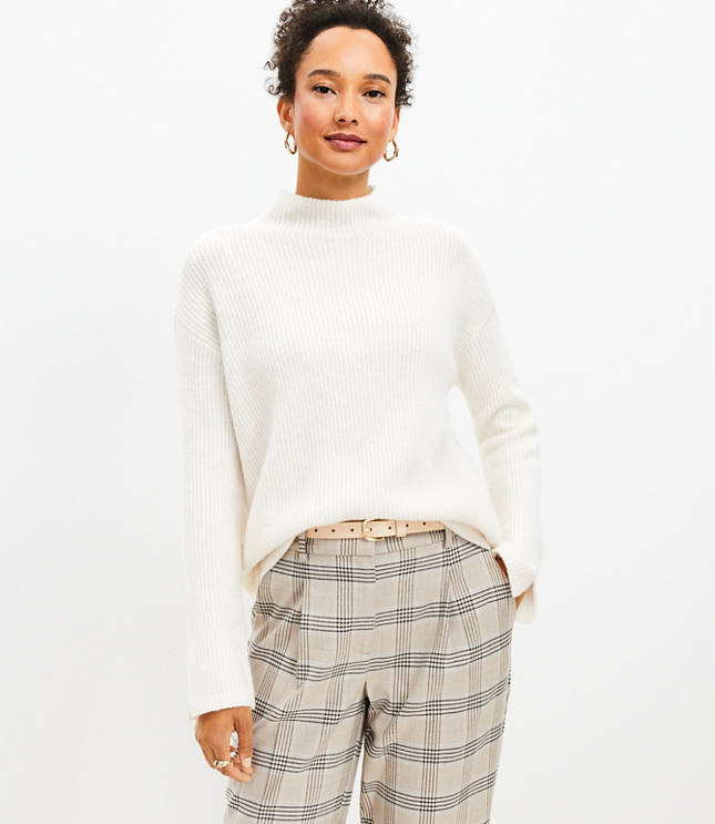 White ribbed clearance sweater