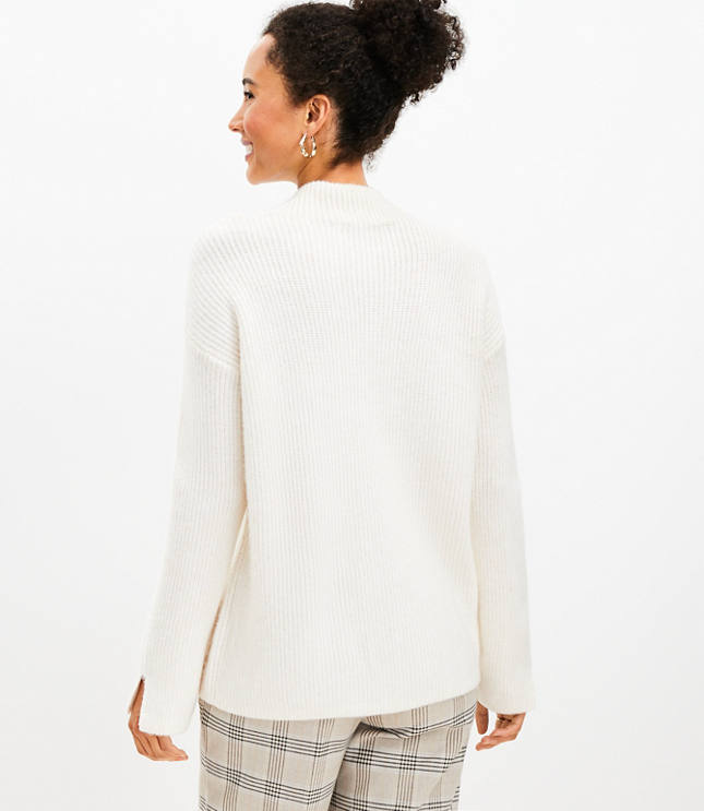 MOCK NECK SWEATER - White