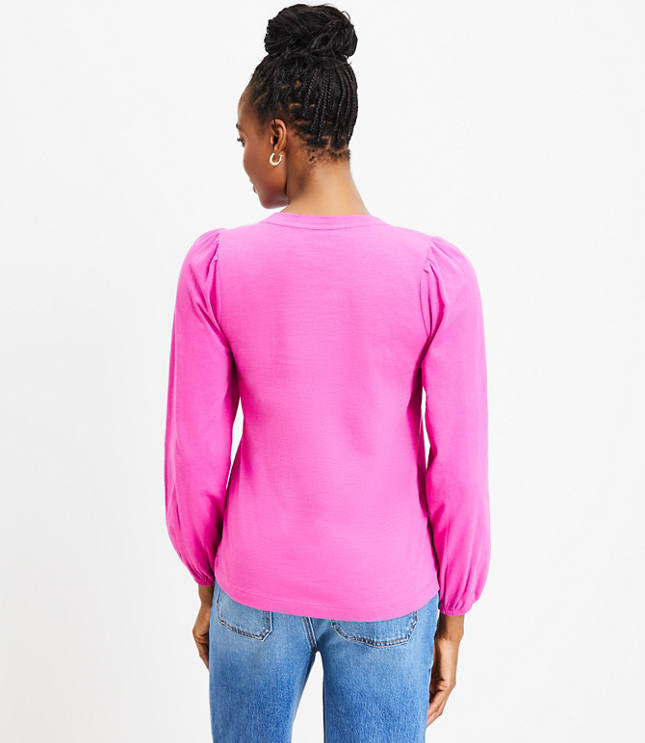 Long Sleeve Balloon Top - Tawny Port main image 1