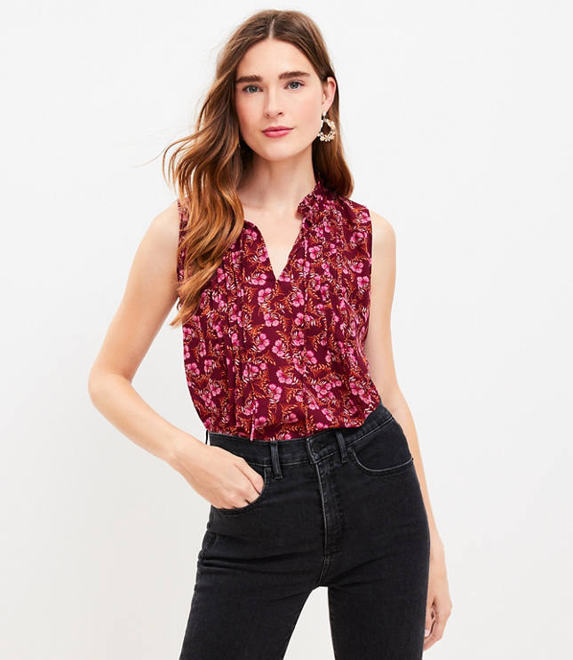 Petite Smocked Cropped Top With Thin Tie Straps