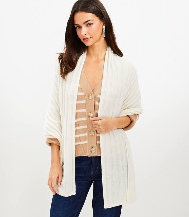 Ribbed Cashmere Wrap