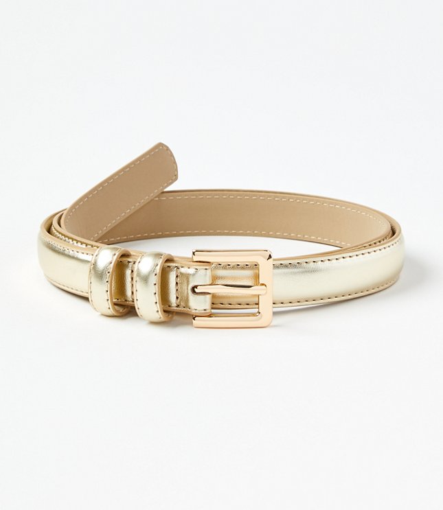 Molded Buckle Leather Belt - Ivory