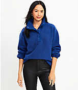 Petite Cozy Sherpa Snap Collar Top carousel Product Image 1