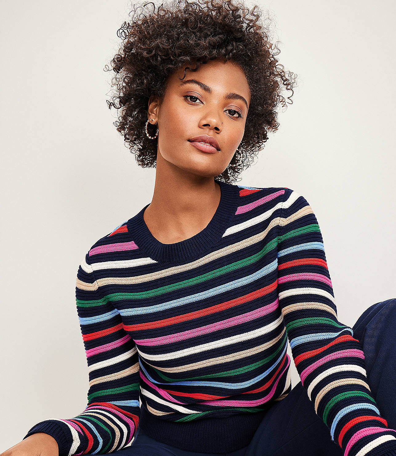 Stripe Textured Stitch Sweater